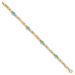 10k Blue Topaz 4 Stone Bracelet - Image 2