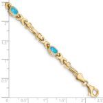 10k Blue Topaz 4 Stone Bracelet - Image 3