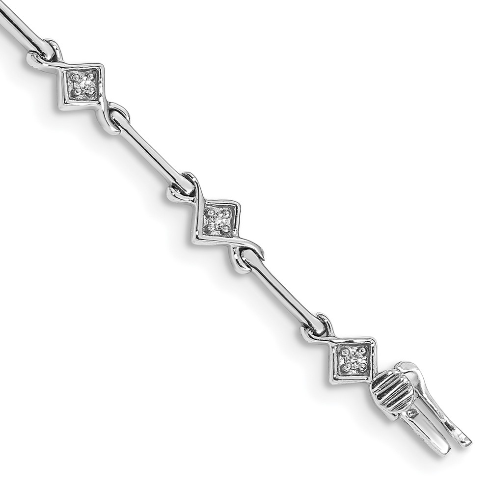 BM4596-015-WA.jpg 14k White Gold Complete 1/6 carat Diamond Bar Link 7.5 inch Bracelet - Image 1