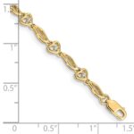 14k Complete 1/10 carat Diamond Hearts 7 inch Tennis Bracelet - Image 3