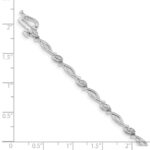 14k White Gold Complete 1/8 carat Diamond Fancy Link 7.5 inch Bracelet - Image 3