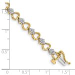 14k Complete 1.08 carat Diamond Heart Link 7 inch Bracelet - Image 3
