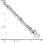 14k White Gold Complete 1/2 carat Diamond Fancy Link 7 inch Bracelet - Image 3