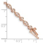 14k Rose Gold Complete 3/4 carat Diamond Round and Oval Link 7 inch Bracelet - Image 3