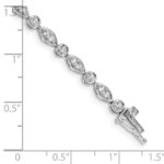 14k White Gold 3/4 carat Lab Grown Diamond VS/SI+ G+ Complete 7 inch Fancy Bracelet - Image 3