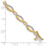 14k Complete 1/4 carat Diamond Fancy Link 7 inch Bracelet - Image 3