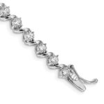 14k White Gold 2 carat Lab Grown Diamond VS/SI+ G+ Complete 7.25 inch Fancy Tennis Bracelet