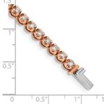 14k Rose Gold Complete 2 carat Round Diamond 7 inch Tennis Bracelet - Image 3