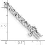 14k White Gold Complete 1 carat Round and Baguette Diamond 7 inch Tennis Bracelet - Image 3