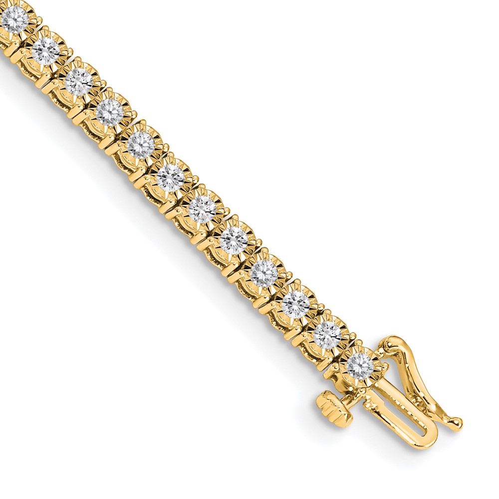 BM4669-200-YA.jpg 14k Complete 2 carat Diamond Illusion Setting 7 inch Tennis Bracelet - Image 1