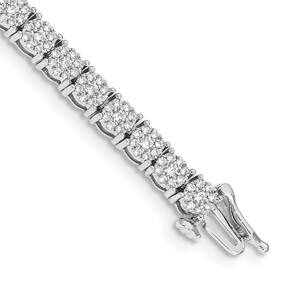 BM4670-300-WA.jpg 14k White Gold Complete 3 carat Diamond Cluster Setting 7 inch Tennis Bracelet - Image 1