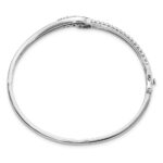 14k White Gold 1/2 carat Lab Grown Diamond VS/SI+ G+ Complete Swirl Bangle Bracelet - Image 2