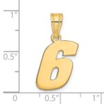 14k Polished Block Number 6 Pendant - Image 2