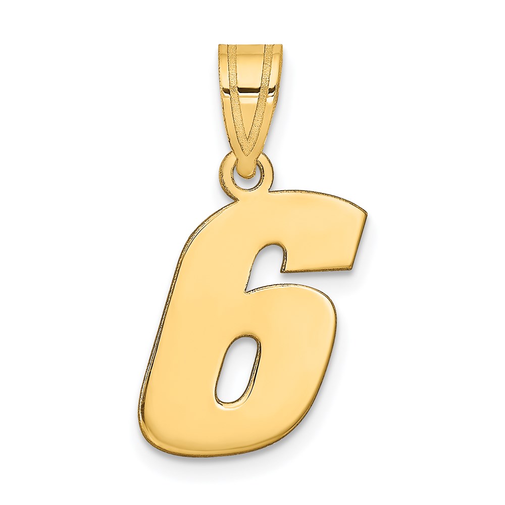 BN06.jpg 14k Polished Block Number 6 Pendant - Image 1