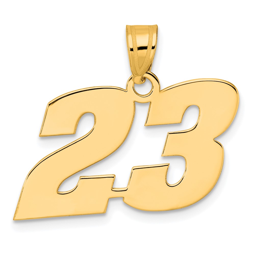 BN23.jpg 14k Polished Block Number 23 Pendant - Image 1