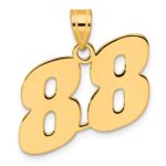 14k Polished Block Number 88 Pendant