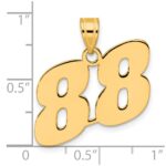 14k Polished Block Number 88 Pendant - Image 4
