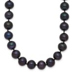 14k 7-8mm Black Near-Round Freshwater Cultured Pearl Necklace