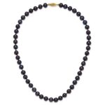 14k 7-8mm Black Near-Round Freshwater Cultured Pearl Necklace - Image 4