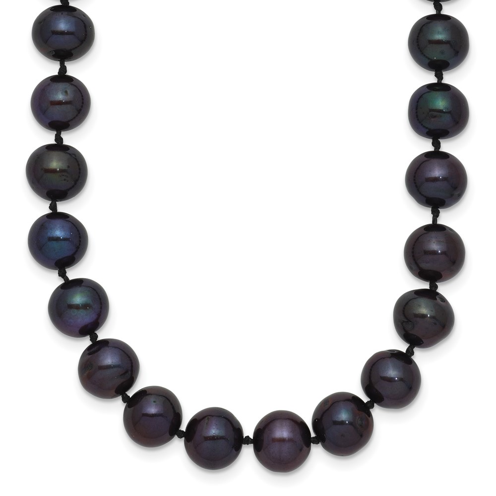 BPN070.jpg 14k 7-8mm Black Near-Round Freshwater Cultured Pearl Necklace - Image 1