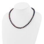 14k 8-9mm Black Near-Round Freshwater Cultured Pearl Necklace - Image 3