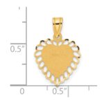 14K Polished and Satin Scalloped Border Engravable Heart Pendant - Image 4