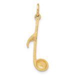 14k Satin Musical Note Charm - Image 3