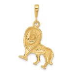 14k Brushed Diamond-cut Lion Charm - Image 3