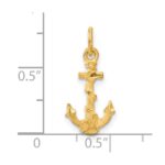 14k 3-D Satin Diamond-cut Anchor with Rope Charm - Image 4