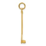 14k Satin Diamond-cut Hockey Stick Charm - Image 2