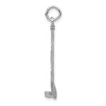 14k White Gold Satin Diamond-cut Hockey Stick Charm - Image 2