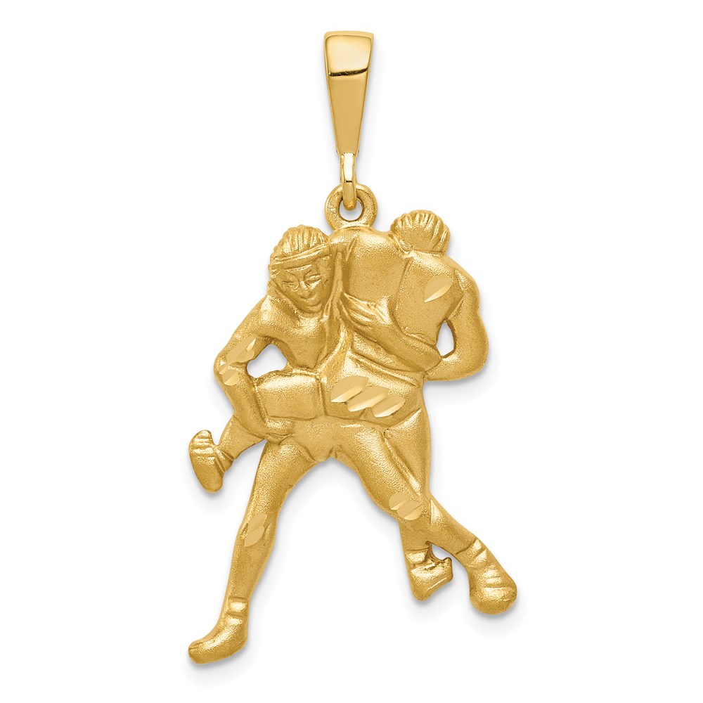 C1241.jpg 14K Satin and Diamond-cut Wrestlers Charm - Image 1