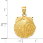 14k Diamond-cut Seashell Pendant - Image 4