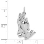 14k White Gold Praying Hands Pendant - Image 3