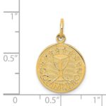 14K Satin and Polished COMMUNION Round Disc Charm - Image 3