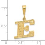 14k Textured Initial E Charm - Image 4