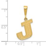 14k Textured Initial J Charm - Image 4