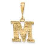 14k Textured Initial M Charm - Image 3