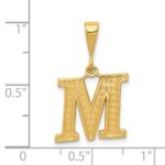 14k Textured Initial M Charm - Image 4