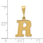 14k Textured Initial R Charm - Image 4