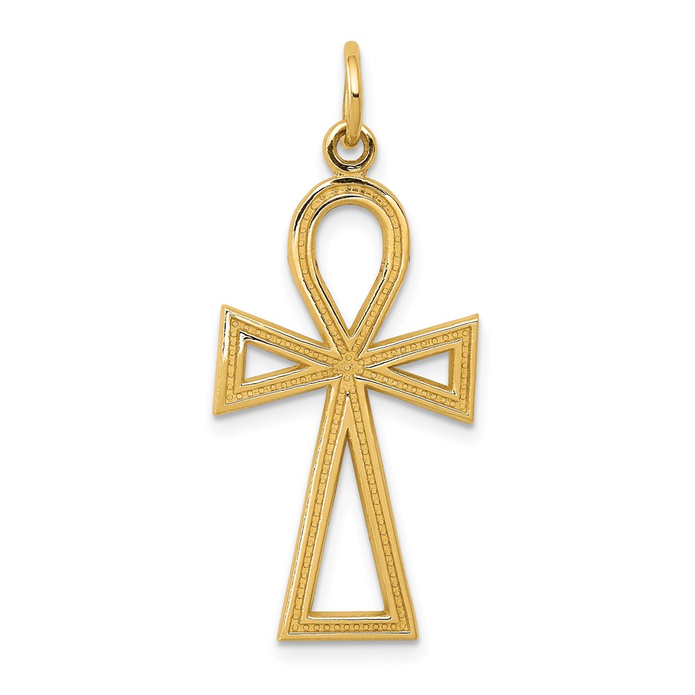 C1475.jpg 14k Ankh Cross Charm - Image 1