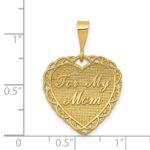 14k Reversible FOR MY MOM / WORDS SAY SO LITTLE Heart Charm - Image 3