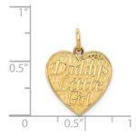 14k DADDYS LITTLE GIRL Heart Charm - Image 4