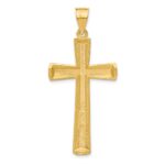 14K Satin and Diamond -Cut Cross Pendant - Image 3