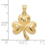 14k Satin Diamond-cut Shamrock Charm - Image 4