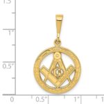 14k Polished and Textured Masonic Symbol Pendant - Image 4