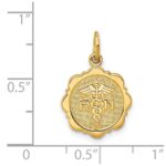 14k RN Registered Nurse Textured Back Disc Charm - Image 4