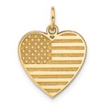 14k Flag Heart Charm