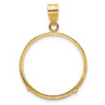 Wideband Distinguished Coin Jewelry 14k Polished 22.0mm Prong Coin Bezel Pendant - Image 3