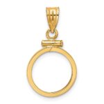 Wideband Distinguished Coin Jewelry 14k Polished 14.0mm x 1.1mm Screw Top Coin Bezel Pendant - Image 3